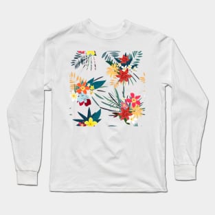 Frangipani lily palm Long Sleeve T-Shirt